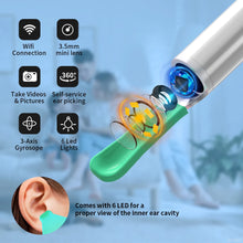 Load image into Gallery viewer, Ear Cleaner with Camera Wireless Ear Sticks Otoscope USB C Charging Endoscope Wax Removal Tool Earpick MIni Camera
