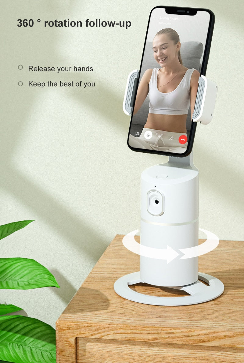 Mobile Phone Tracking Stand Smart 360°Rotation Face Tracking Holder Selfie